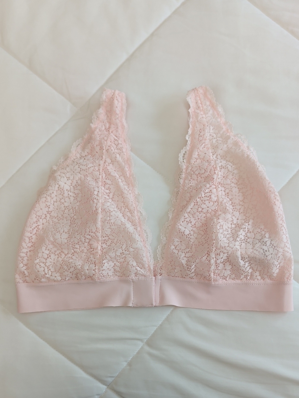 Primark Lace Bralette Blush Pink Front Magnetic Closure Size 14/16
